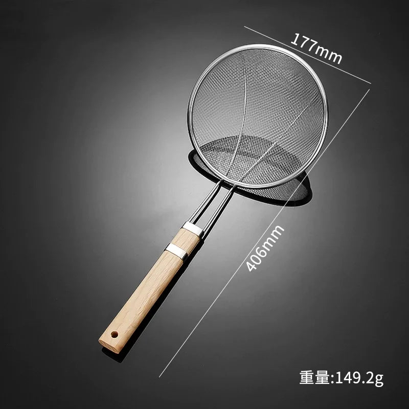 Multi Specification Stainless Steel Wooden Handle Mesh Colander