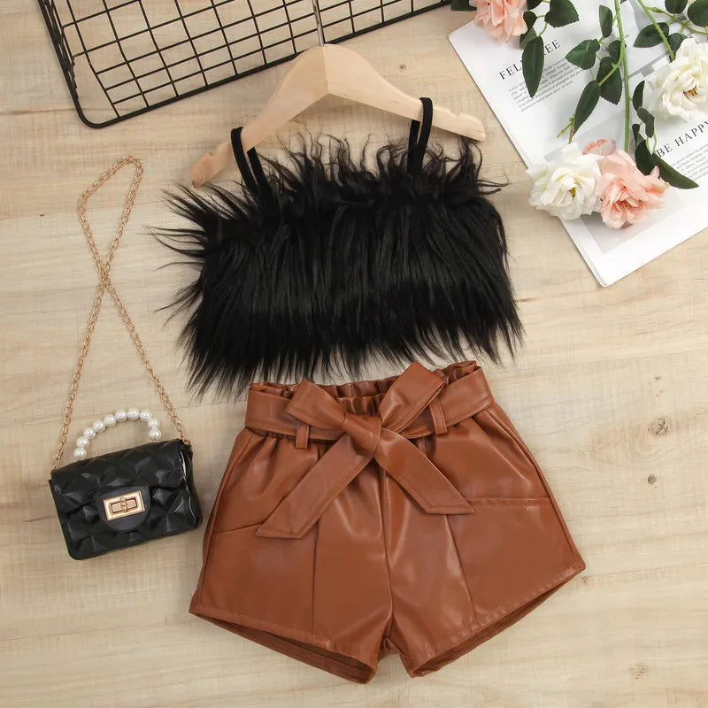 Girls' Casual Vest and Shorts Set