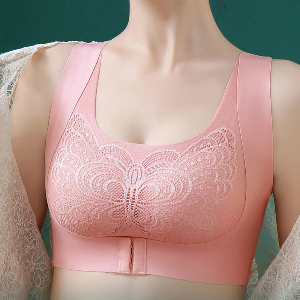 Seamless Push-Up Padded Bra with Lace Detail