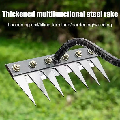 KITPIPI Carbon Steel Garden Rake