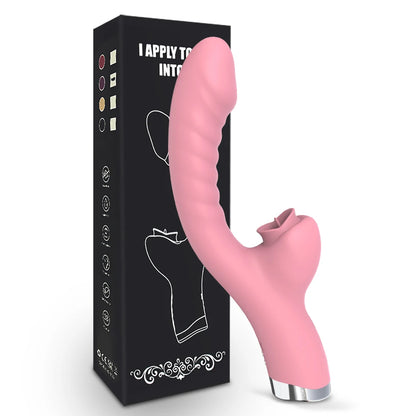 Tongue Licking Vibrator 2 In 1 Adult Women Sex Toys Dildos Vibrators