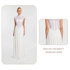 Elegant White Sheer Illusion Dress with Tulle Skirt–Temperament Sleeveless