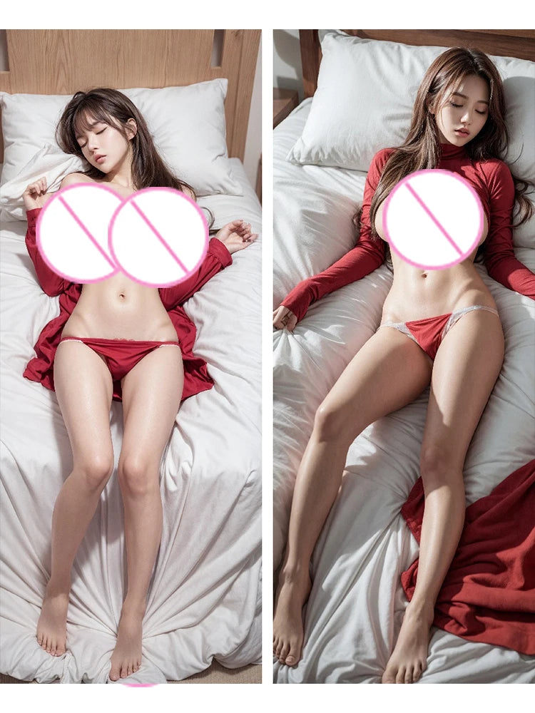 Dakimakura-Anime AI Sleeping Girl, Double-sided Print, Life-Size Body Pillow