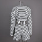 Linad Striped V-Neck Set The Max Mall