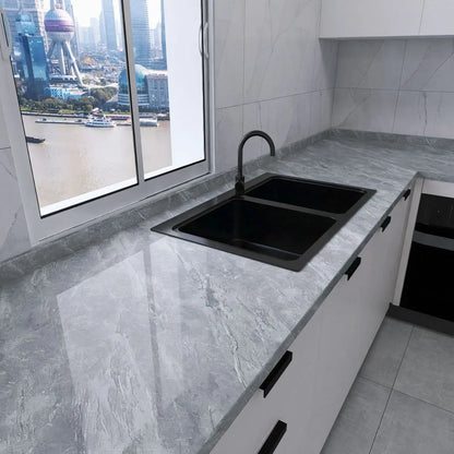 Kitchen living room waterproof and oil-proof sticker self-adhesive 40cm renovation marble thickened wallpaper wallpaper home