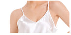 Satin Nightshirts Sexy Nightdress Spaghetti Strap Negligee Nightgown Chemise Slip with Deep V Neck