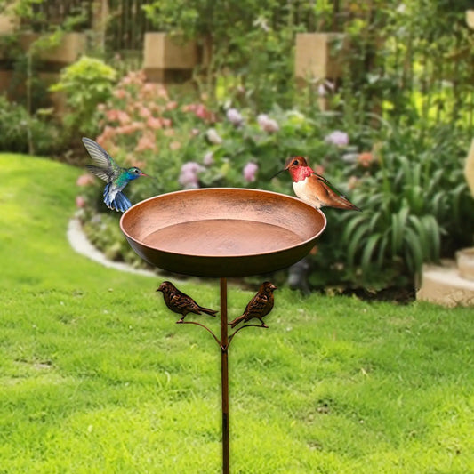 Metal Bird Bath - Vintage 5-Prong Base Iron Pedestal