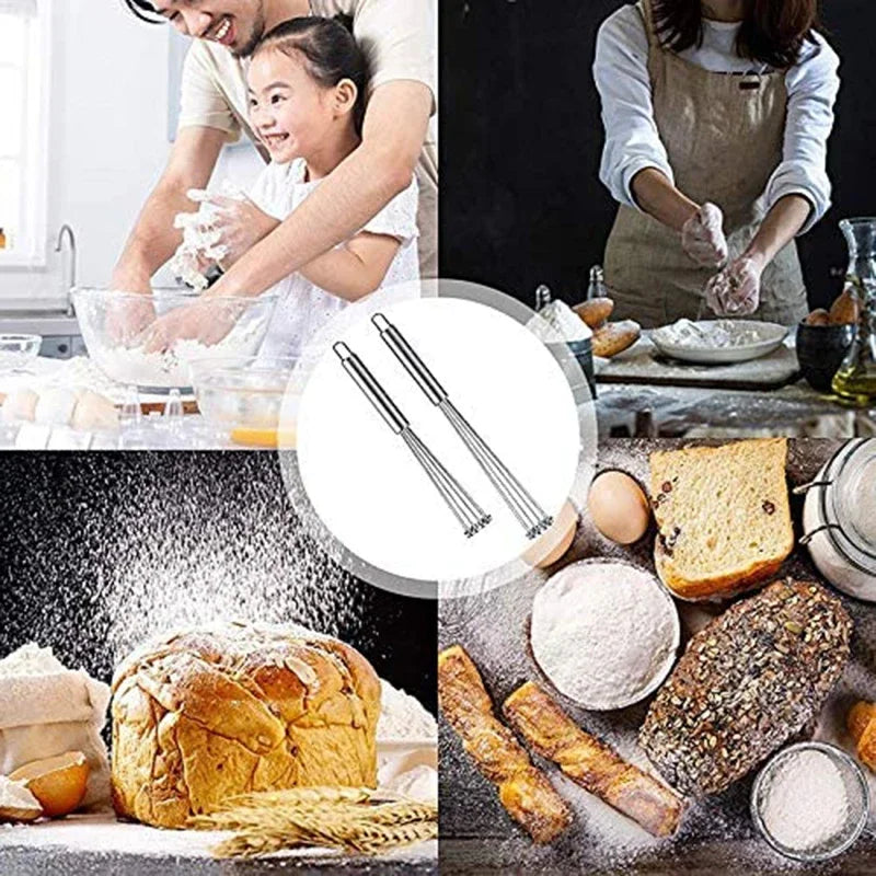 Stainless Steel Ball Whisk Set Manual Mixer