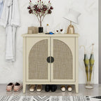 ZHUXIANG Rattan Cabinet - Modern Storage Sideboard ZHUXIANG