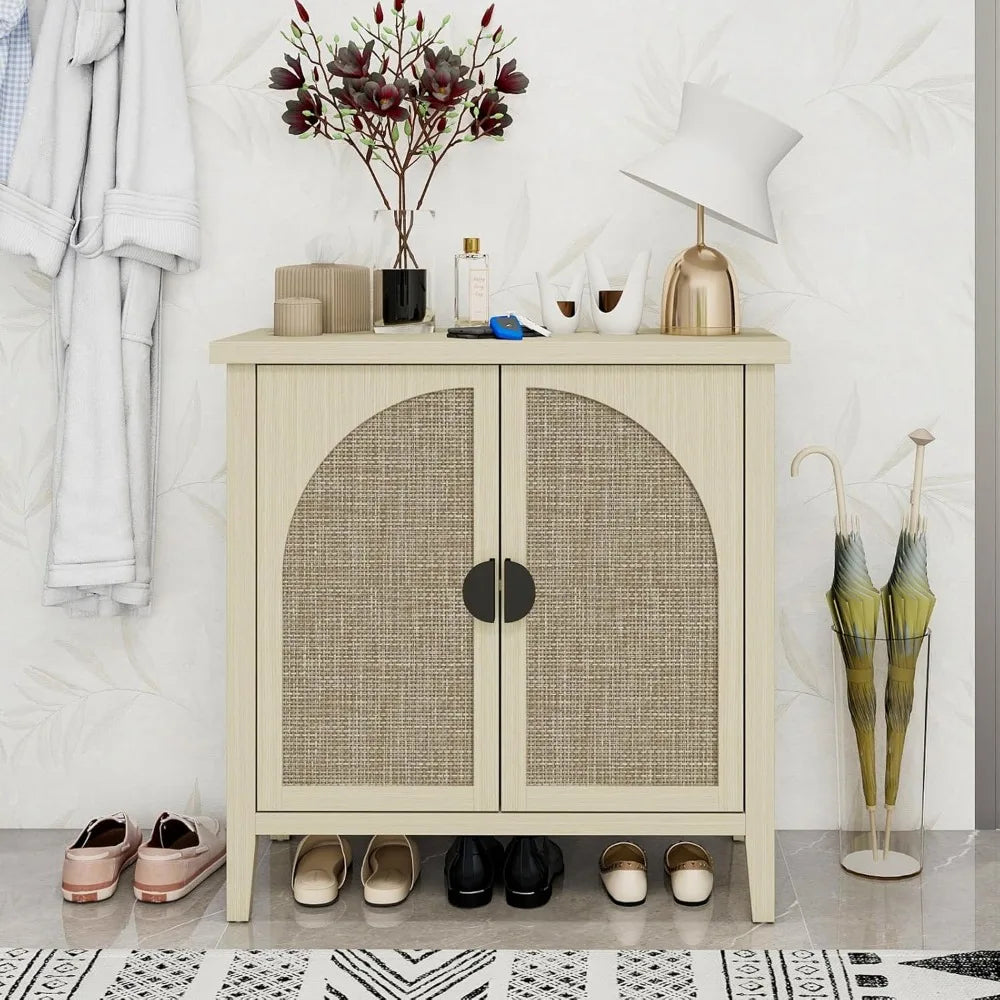 ZHUXIANG Rattan Cabinet - Modern Storage Sideboard