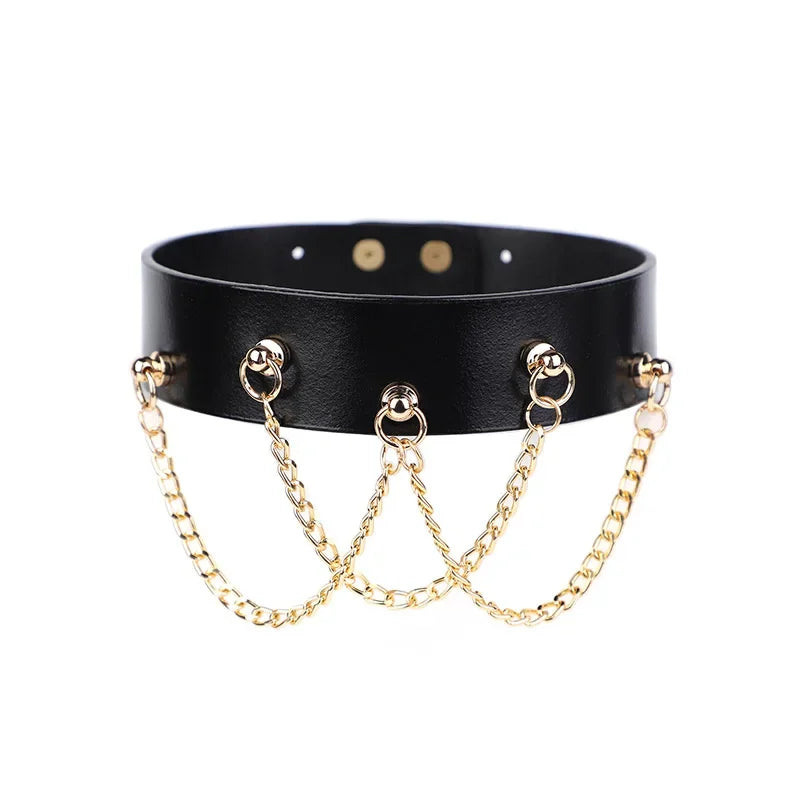 Adult Games Genuine Leather Series Slave Bed Neck Restraint Belt Strap