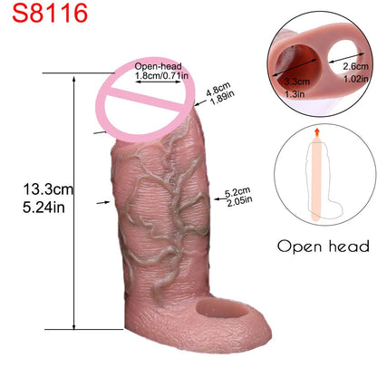 5 Styles Adult Men Penis Sleeve With Anti-drop Silicone Dick Extender