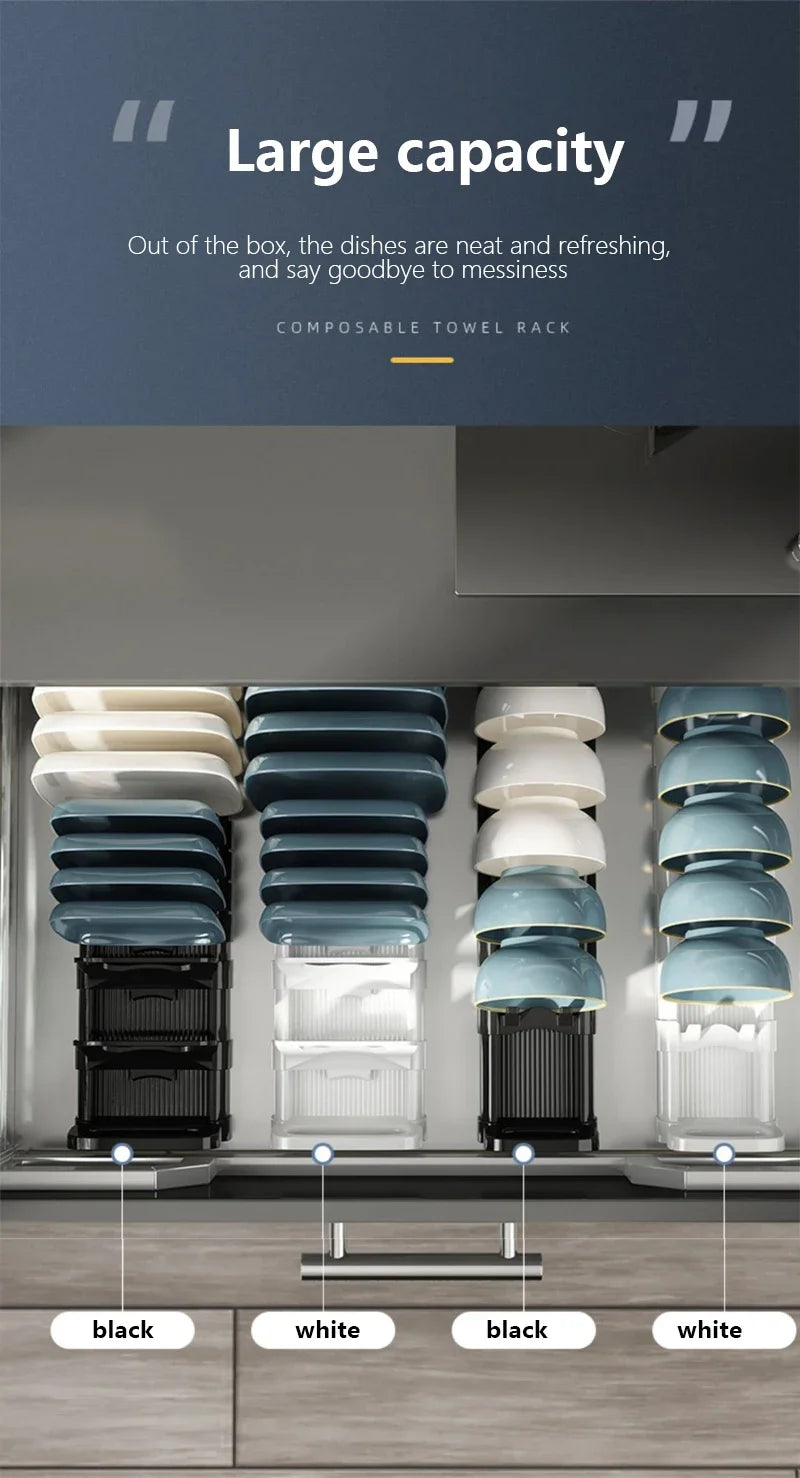 Kitchen Cabinet Dish Storage Rack Drawer