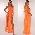 Women's Summer Beach Dress - Sleeveless Chiffon NoEnName_Null