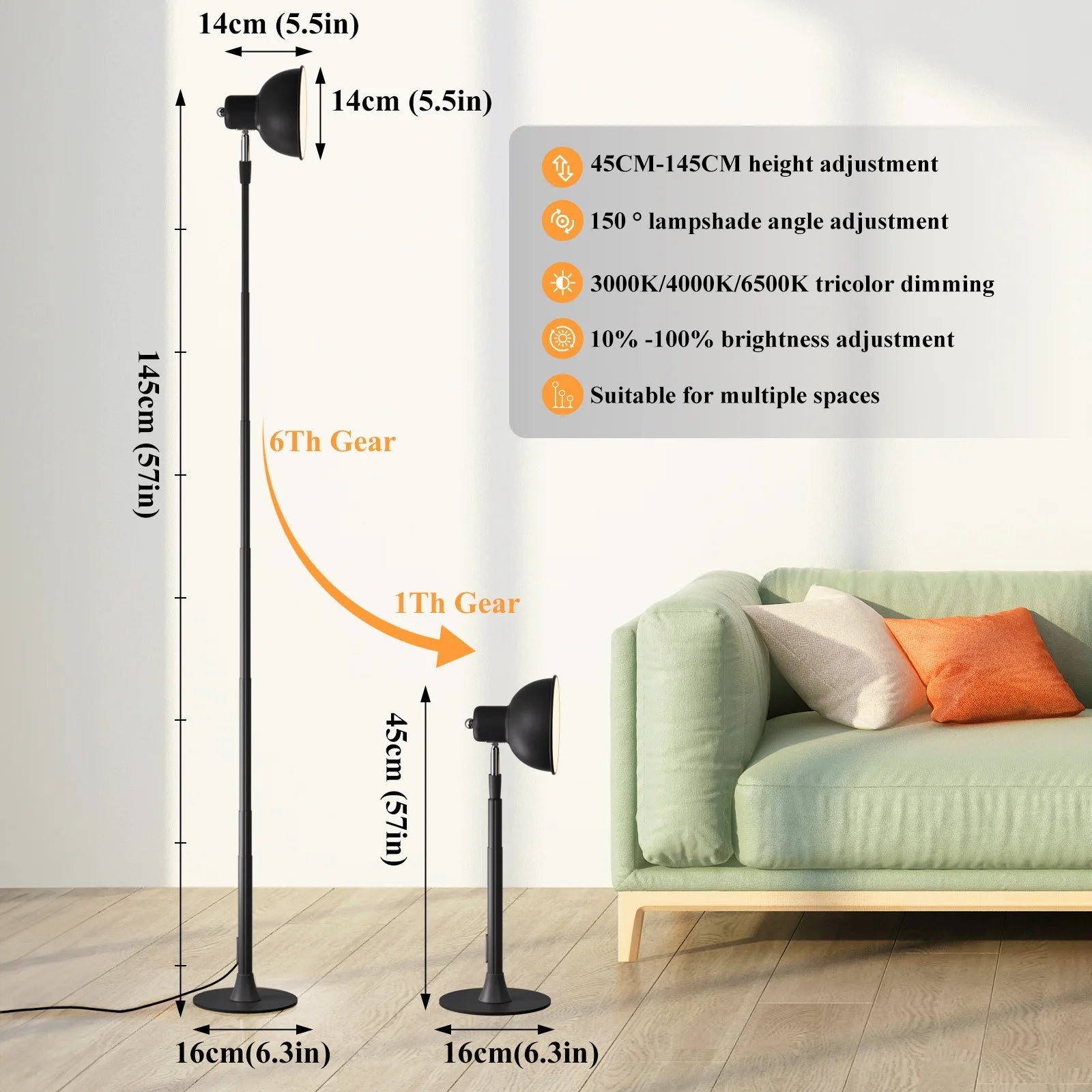 MING&BEN Adjustable Floor Lamp MING&BEN
