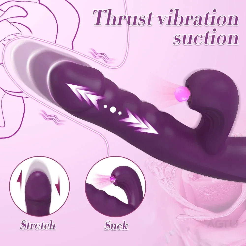 Powerful Thrusting Sucking Vibrator Female Sucker Clitoris Stimulator