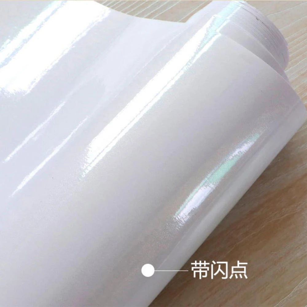 Kitchen Cabinet Pearlescent White Marble Contact Paper Vinyl Self Adhesive