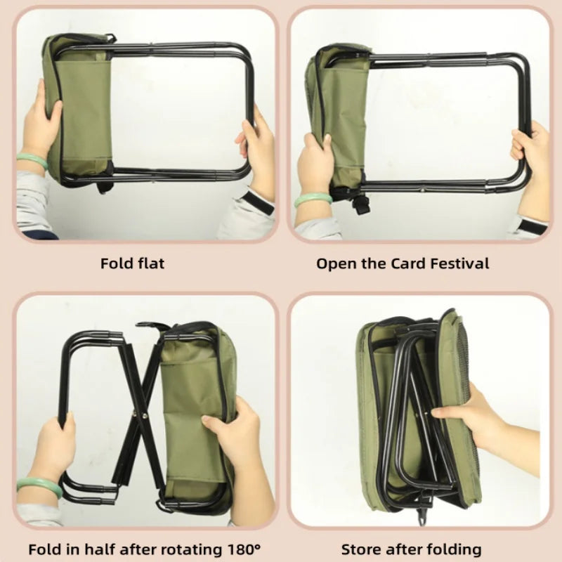 Abay Lightweight Folding Camping Chair - Portable Carbon Steel