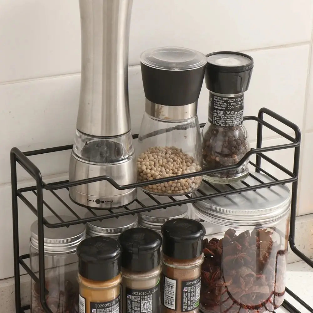 Modern Kitchen Organizer Shelf Waterproof Double-layer Kitchen Storage Stand