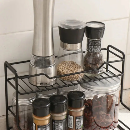 Modern Kitchen Organizer Shelf Waterproof Double-layer Kitchen Storage Stand