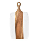 Elegant Wooden and Marble Cutting Board, Stylish and Durable Cutting Board, Perfect for Slicing and Serving Cheese or Meats The Max Mall