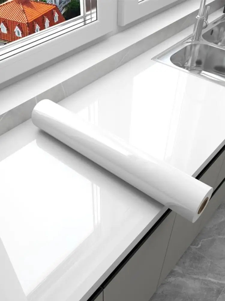 Kitchen Cabinet Pearlescent White Marble Contact Paper Vinyl Self Adhesive