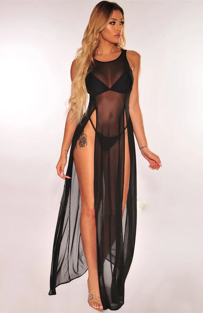 Women's Summer Beach Dress - Sleeveless Chiffon