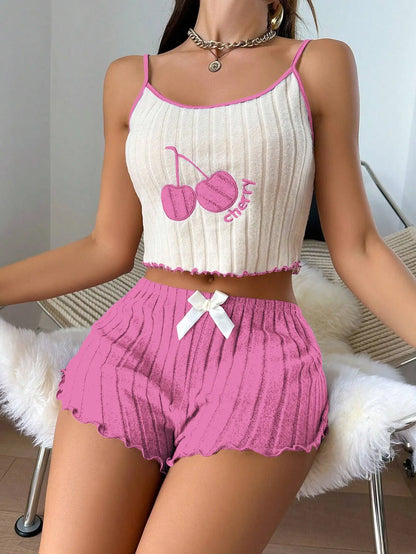 Summer Floral Pajama Set - Spaghetti Strap
