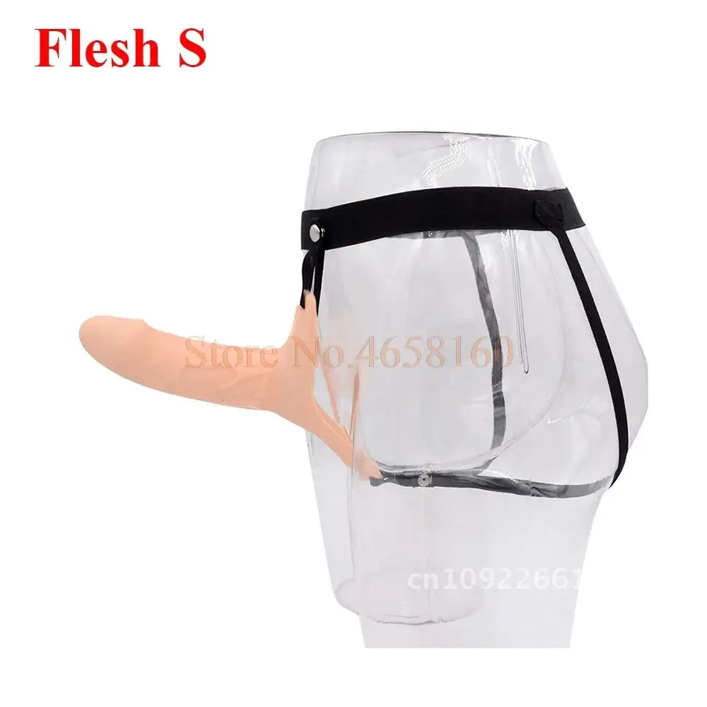 Full Silicone Strappy Hollow Penis Extender Strapon Dildo