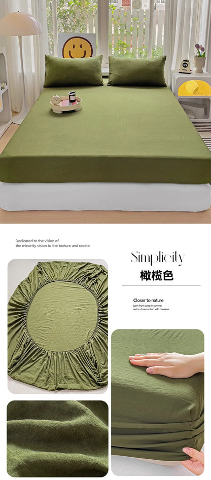 Luxury Washed Cotton Fitted Sheet