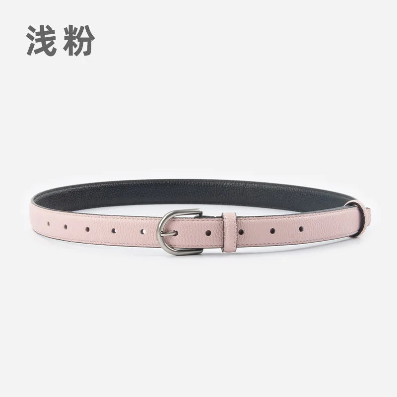 pipiTan Women's Lychee Texture Cowhide Belt The Max Mall