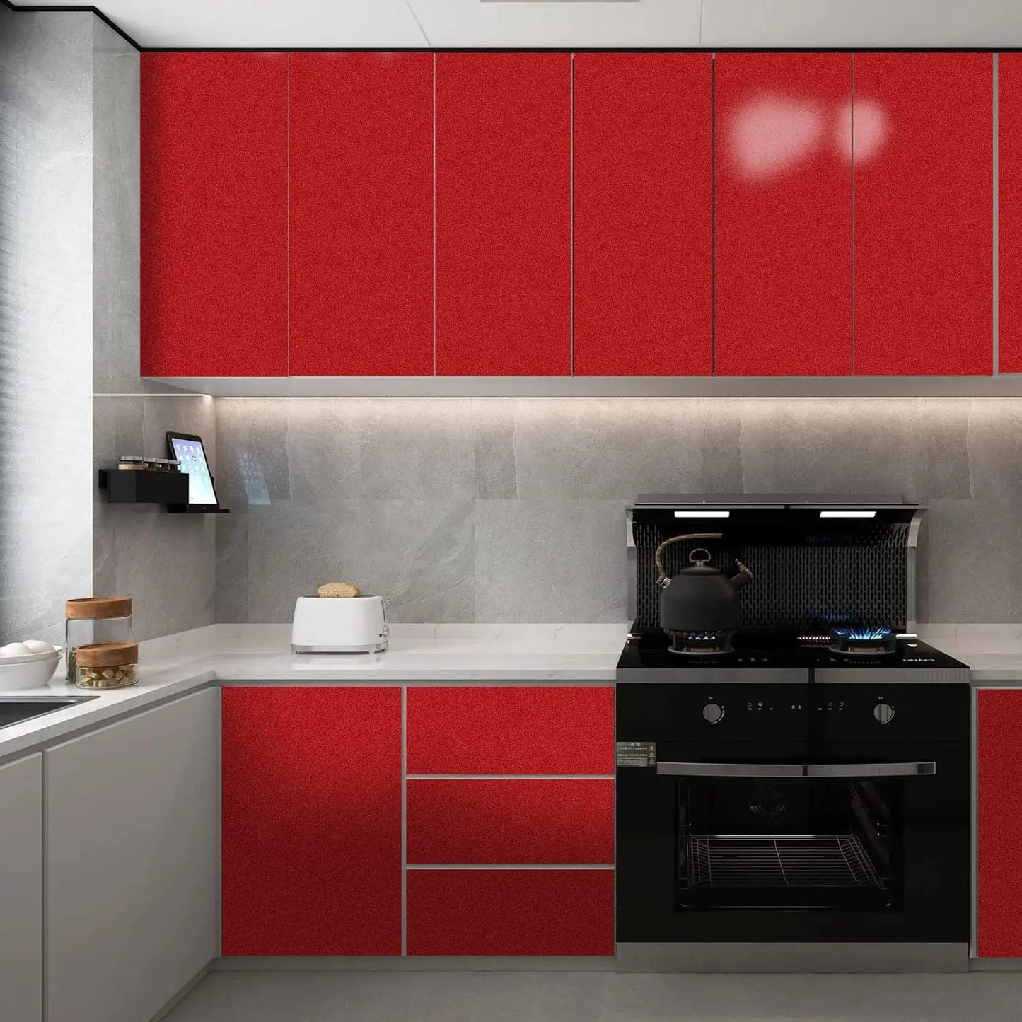 Kitchen Cabinet Pearlescent White Marble Contact Paper Vinyl Self Adhesive