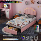 ANGDUO Princess Bed Frame with LED Lights ANGDUO