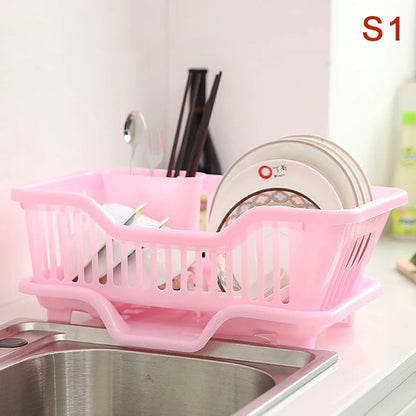 Kitchen Drainage Rack With Drainer Board Countertop Utensils Plates