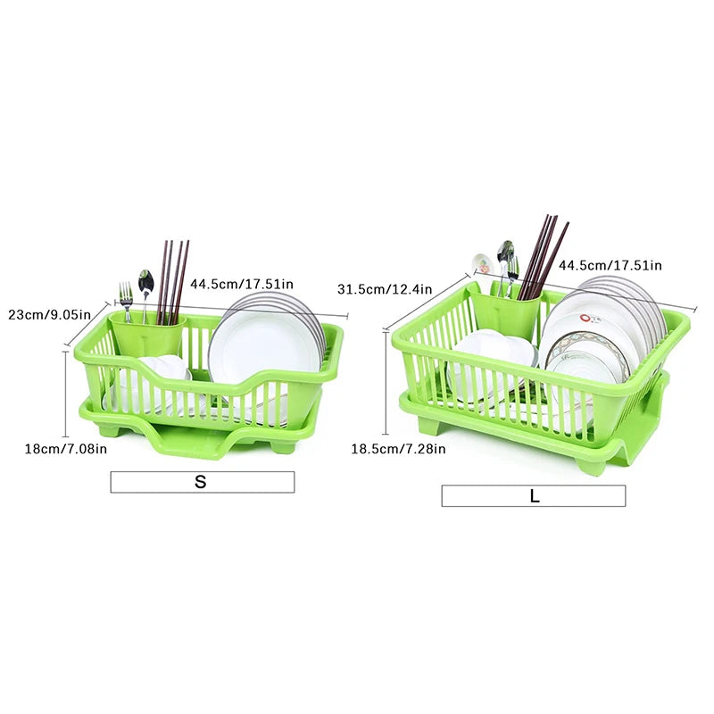 Kitchen Drainage Rack With Drainer Board Countertop Utensils Plates