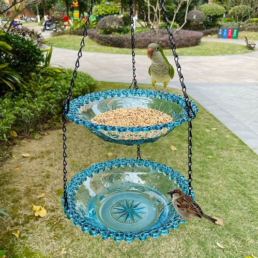 PC Plastic Bird Feeder - No Battery Hanging Garden Feeder