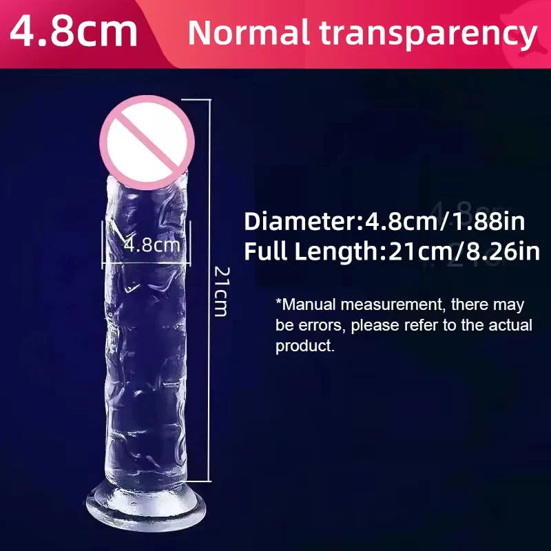 Transparent Soft Jelly Dildo Realistic Fake Dick Penis Suction Cup Dildo Realistic Sex Toys For Lesbian Women Female Masturbator