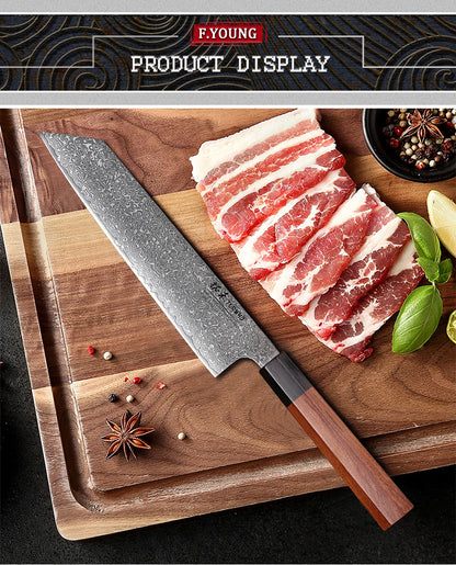 F.YOUNG 8.2" Japanese Kiritsuke Knife - 67-Layer Damascus Steel Professional Chef Knife