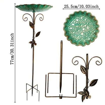 Metal Bird Bath - Vintage 5-Prong Base Iron Pedestal