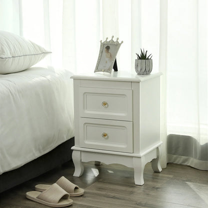 VASAGLE bedside table, each with 2 drawers, pine legs, 2 pieces