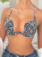 Push-Up Plunge Bra - Animal Print