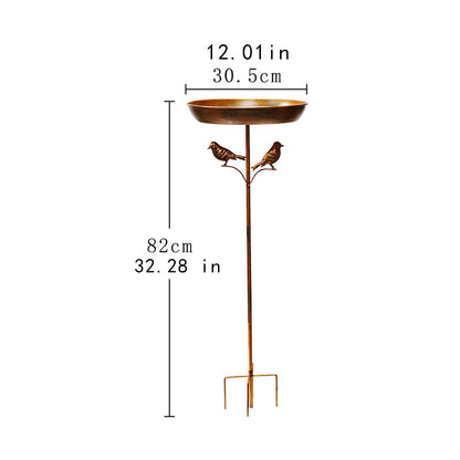 Metal Bird Bath - Vintage 5-Prong Base Iron Pedestal