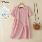 ZANZEA Striped Dress - Short Sleeve Vintage ZANZEA