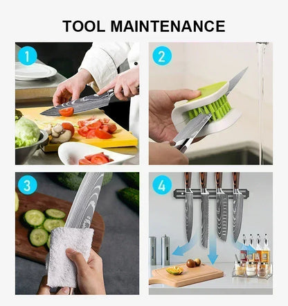 Laser Damascus Kitchen Knife