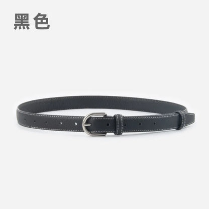 pipiTan Women's Lychee Texture Cowhide Belt