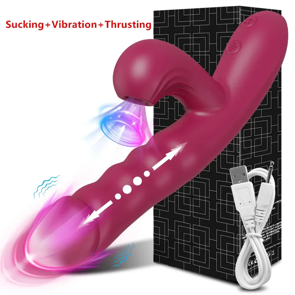 Powerful Thrusting Sucking Vibrator Female Sucker Clitoris Stimulator