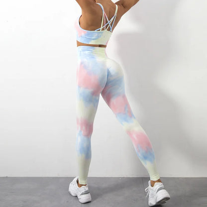 Mrs win Tie Dye Yoga Pants High Waist Leggings