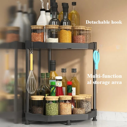 Kitchen Seasoning Shelf Spice Countertop Corner Stands Multi-layer Storage