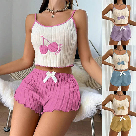 Summer Floral Pajama Set - Spaghetti Strap