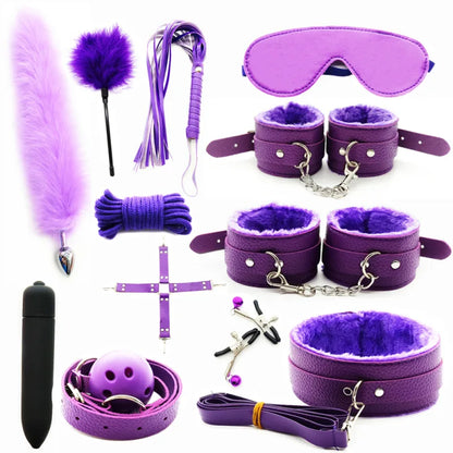 Sex Products BDSM Bondage Set Handcuffs Anal plug Tail